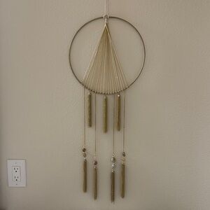 Gold Wall Bobo Hanging Decor with Tassels and Crystals